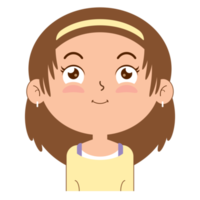 fille doute visage dessin animé mignon png