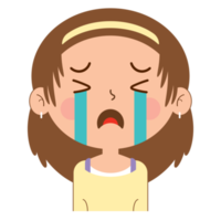 girl crying face cartoon cute png