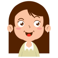 Mädchen glückliches Gesicht Cartoon süß png