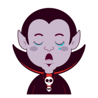 Drácula chorando rosto cartoon bonito png