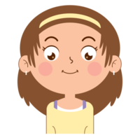 fille doute visage dessin animé mignon png