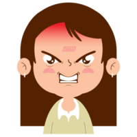 girl angry face cartoon cute png