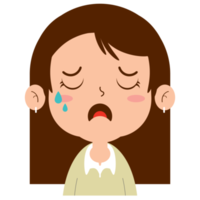 girl crying face cartoon cute png