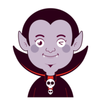 dracula visage heureux dessin animé mignon png