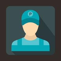 Parking attendant icon in flat style vector