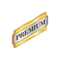 Rectangular label premium icon, isometric 3d style vector