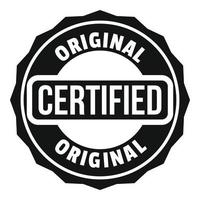 Certified logo, simple style. vector