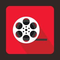 Film reel icon in flat style vector