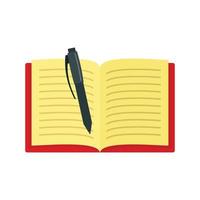 Open notebook icon, flat style vector