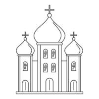 icono de la iglesia cristiana, estilo de contorno vector