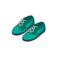 Turquoise shoes with laces icon isometric 3d style vector