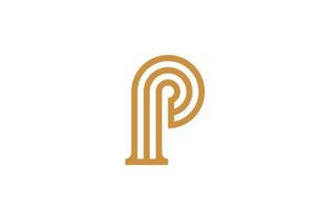 Initial P Monoline Logo Template vector