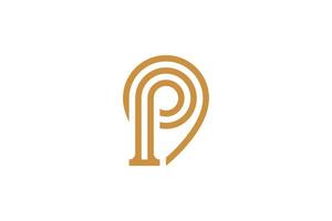 Initial P Monoline Logo Template vector