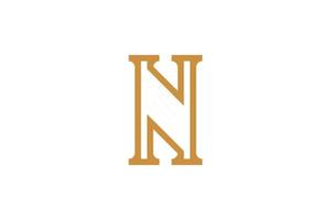 Monoline Style N Letter Logo vector