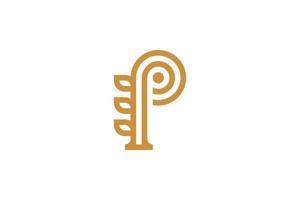 Initial P Monoline Logo Template vector