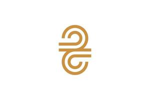 Initial P Monoline Logo Template vector