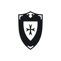 Shield icon, simple style vector