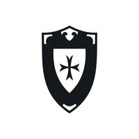 Shield icon, simple style vector