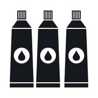Three tubes with paint icon vector