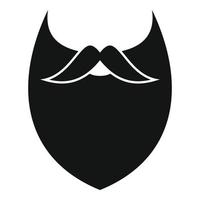 icono de barba densa, estilo simple. vector