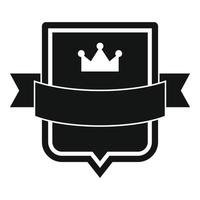 Badge emperor icon, simple black style vector