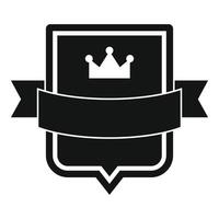 Badge emperor icon, simple black style vector