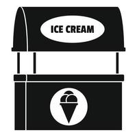 Ice creme selling icon, simple style. vector