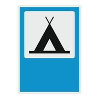 Camping icon, flat style. vector
