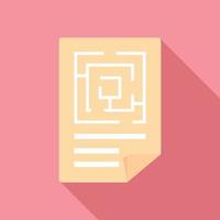 Labyrinth solution icon, flat style vector