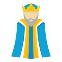 Biblical king icon, flat style vector