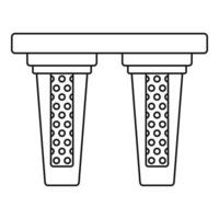Double water filter icon, outline style vector