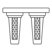 Double water filter icon, outline style vector