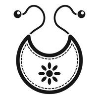 Baby bib icon, simple style vector