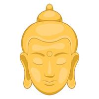 Head of Buddha icon, cartoon style vector