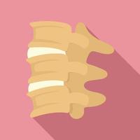 icono de discos de la columna vertebral, estilo plano vector