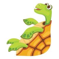 hermoso icono de tortuga, estilo de dibujos animados vector