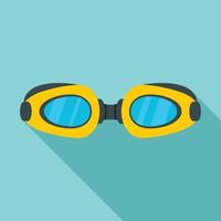 icono de gafas de natación, estilo plano vector