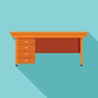 icono de escritorio de madera, estilo plano vector