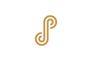 Initial P Monoline Logo Template vector