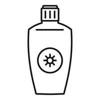 Uva sunscreen bottle icon, outline style vector