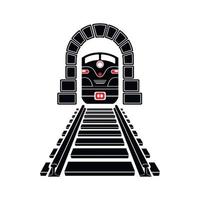 Railway tunnel icon, simple style vector