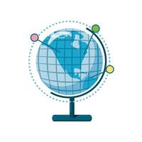 Globe icon, cartoon style vector