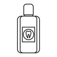 Bottle of mouthwash icon, outline style vector