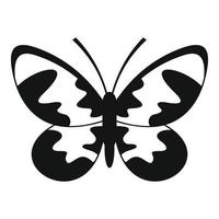 Butterfly with ornament icon, simple style. vector