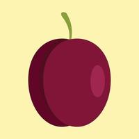 Fresh plum icon, flat style vector