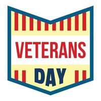 Veterans day logo, flat style vector