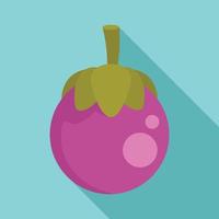 Mangosteen icon, flat style vector