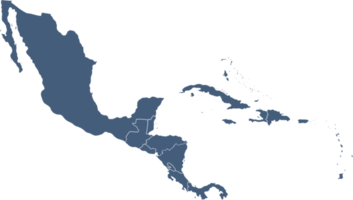 doodle freehand drawing of central america caribean map. png