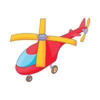 Red helicopter icon, cartoon style vector