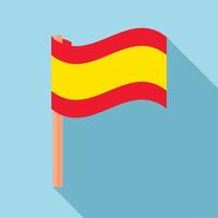 bandera de españa, icono, plano, estilo vector